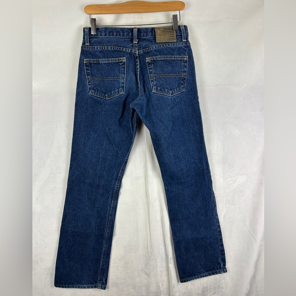POLO Ralph Lauren Vintage 90s Straight Leg Jeans Size‎ 6 Blue Cotton Mid Rise